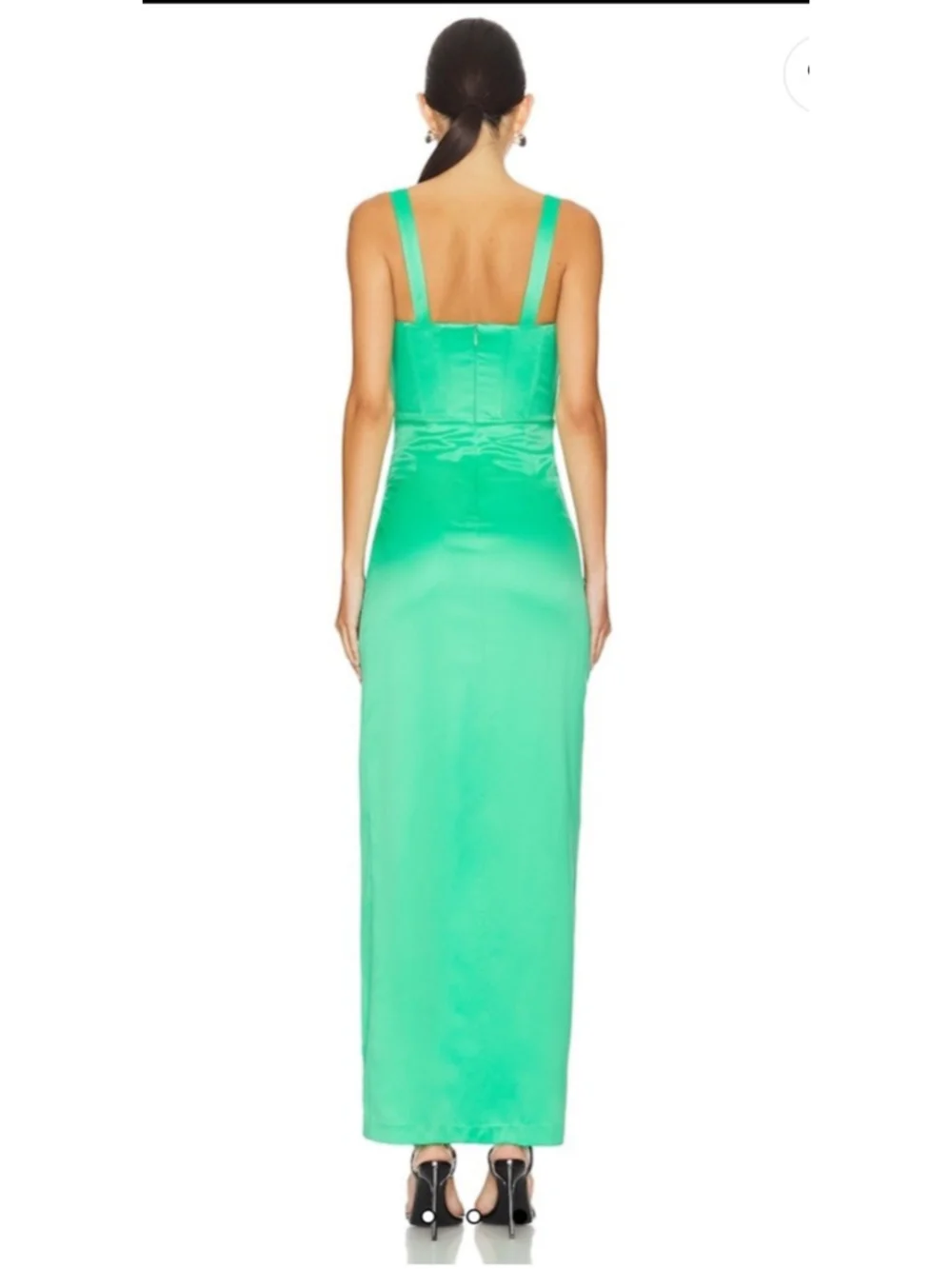 NBD Elodie Maxi Dress Gown In Green $288 XS Formal Corset Cocktail Party Prom